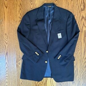 Brooks Brothers Classic Navy Blazer with Gold Buttons